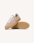 Sneakersy Ze Skóry Zamszowej Szaroróżowe