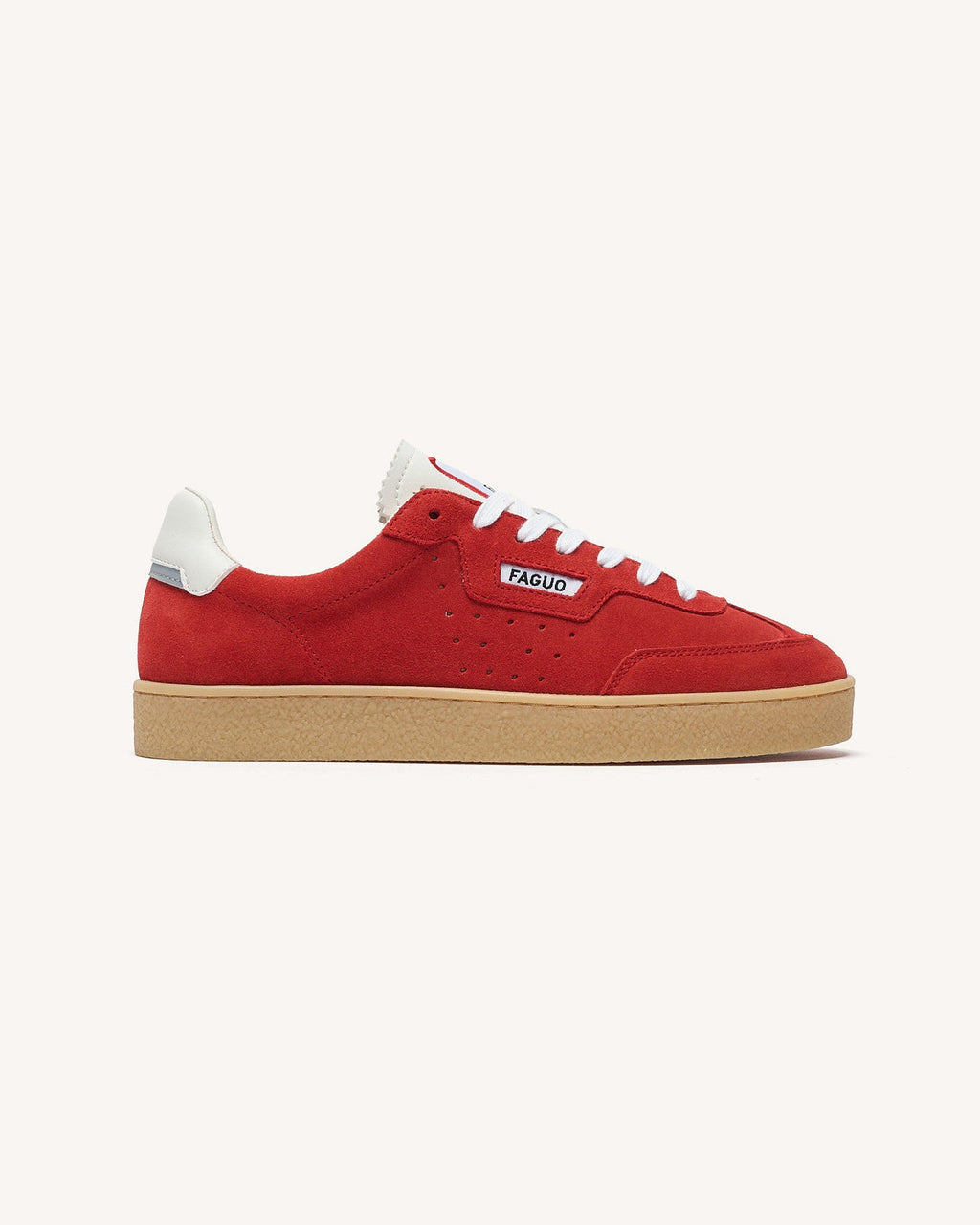 Red Suede Leather Trainers