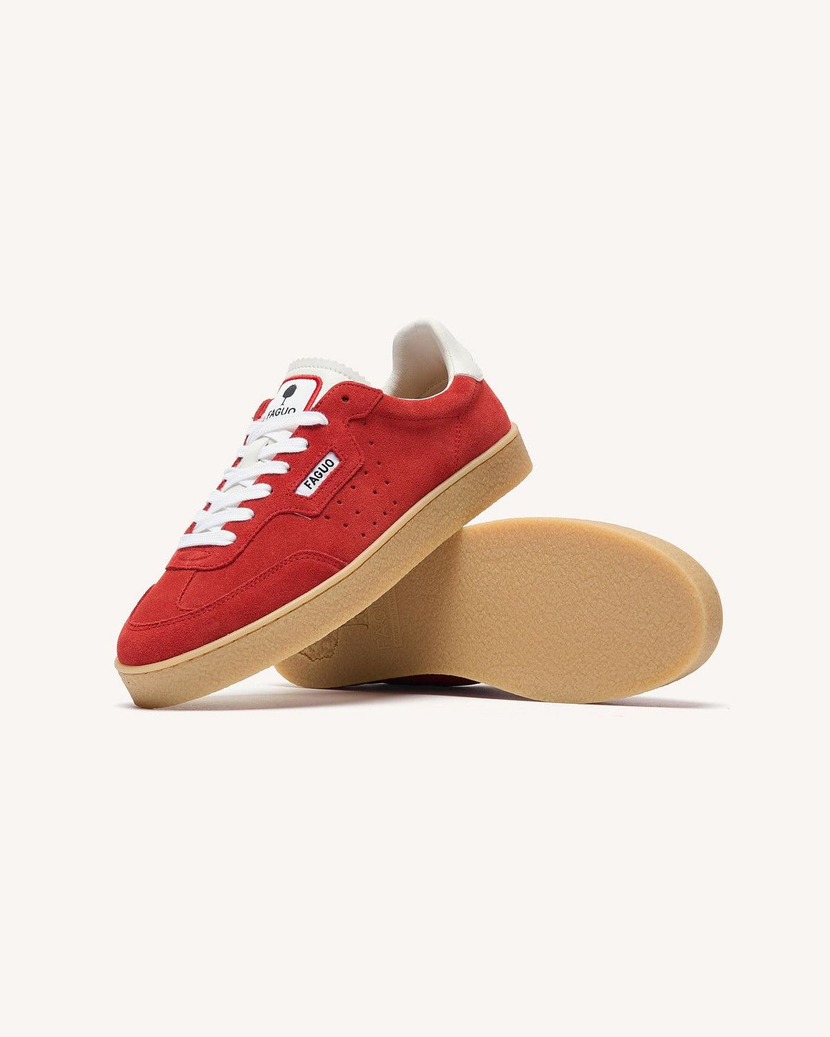 Red Suede Leather Trainers