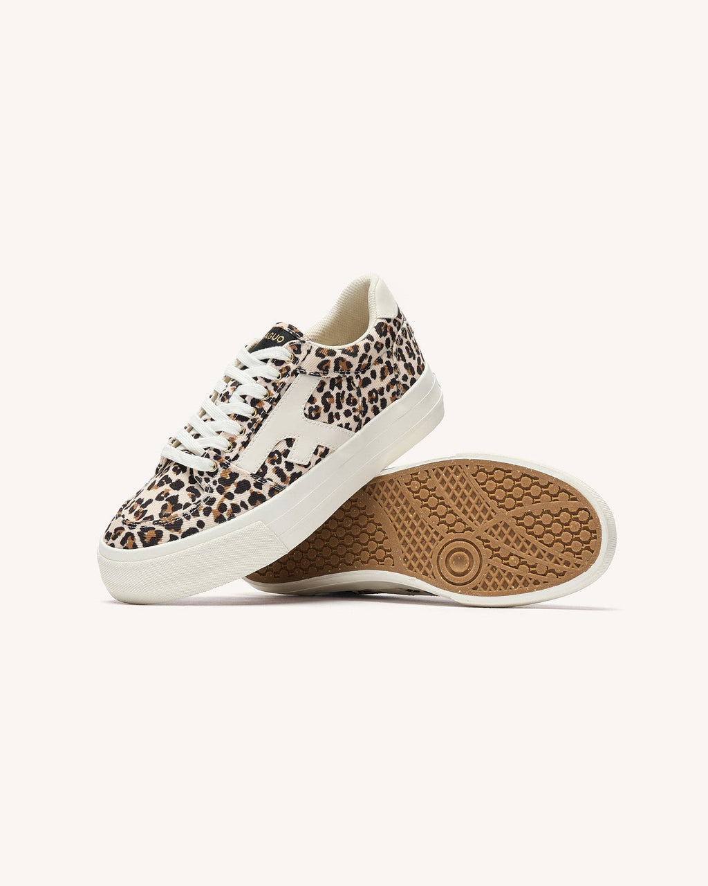 Sneakers Leopard Och Beige