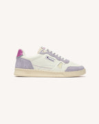 Sneakers Wit En Grijsroze Leer
