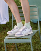 Sneakers Wit En Grijsroze Leer