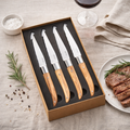 Caja De 4 Cuchillos Para Carne - Madera De Olivo - Lg Heritage