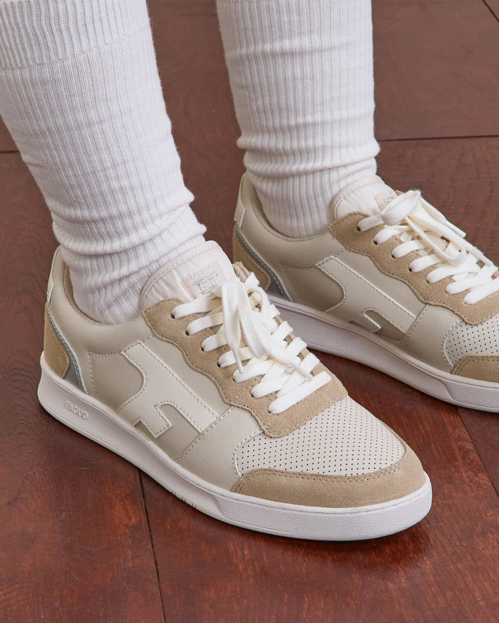 Baskets Hazel - Crème Et Argenté