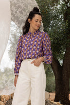 Overhemd Darline Met Lotusbladerenprint - Mauve