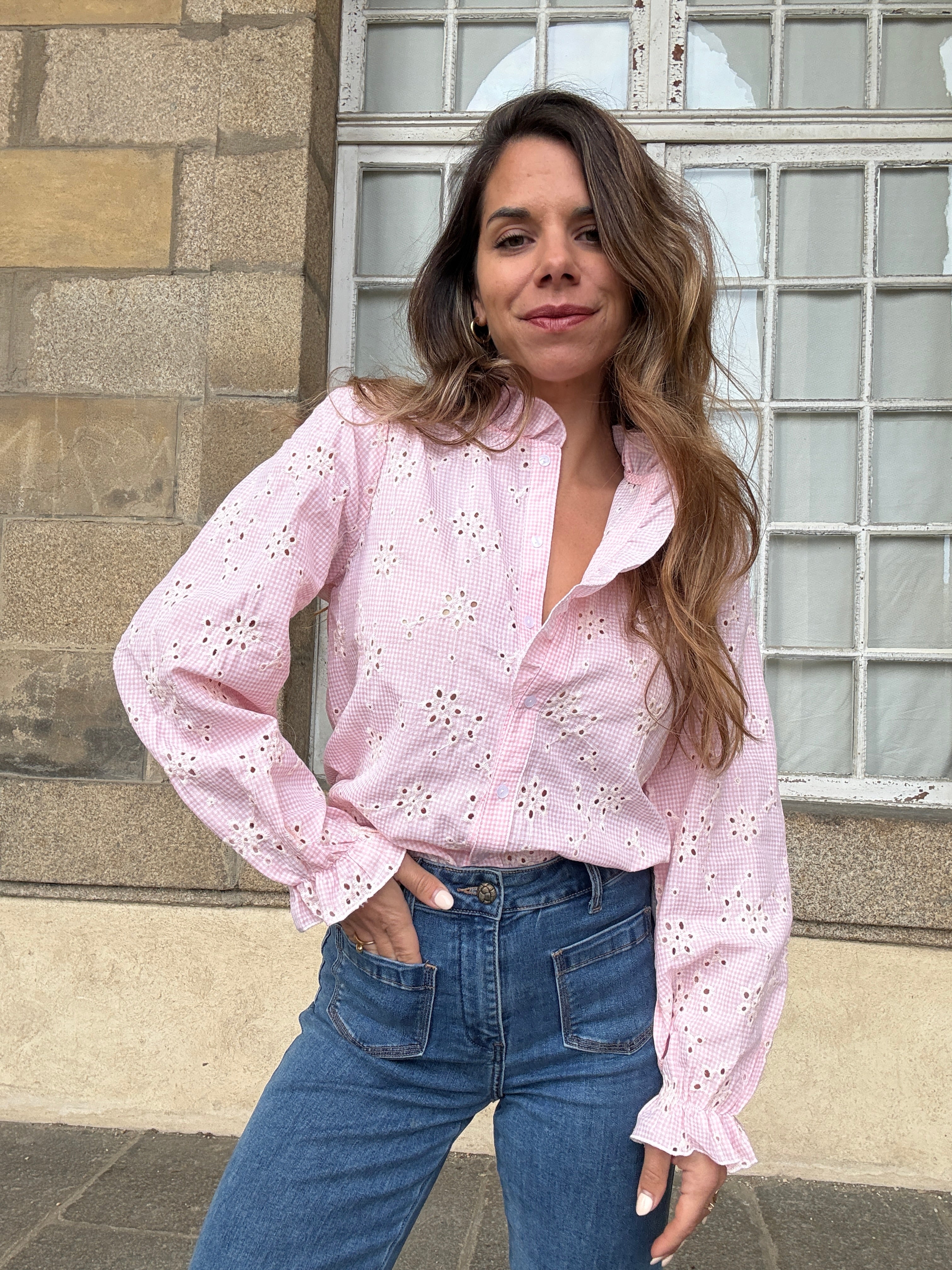 Embroidered Blouse Baby Pink Apolline