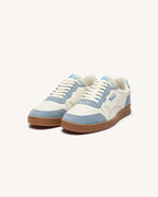 Sneakers Wit En Blauw Leer