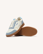 Sneakers Wit En Blauw Leer