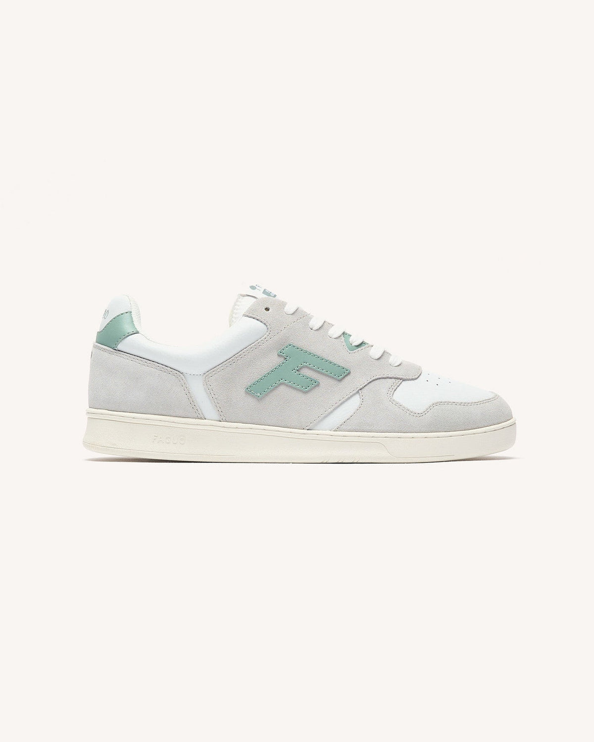 Baskets Blanc Et Vert Clair Cuir