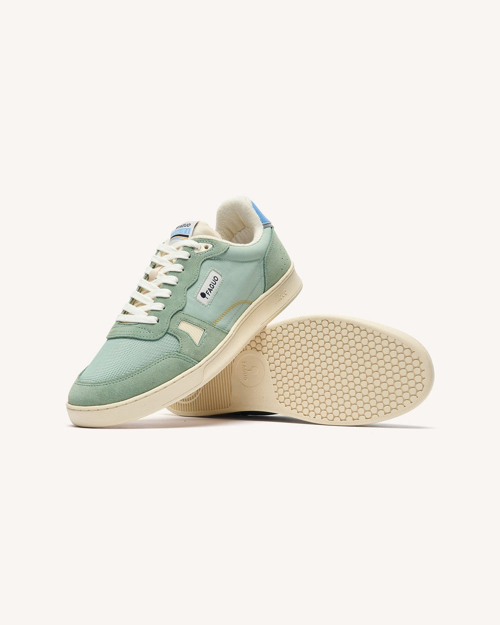 Sneakersy skórzane i zamszowe jasnozielone