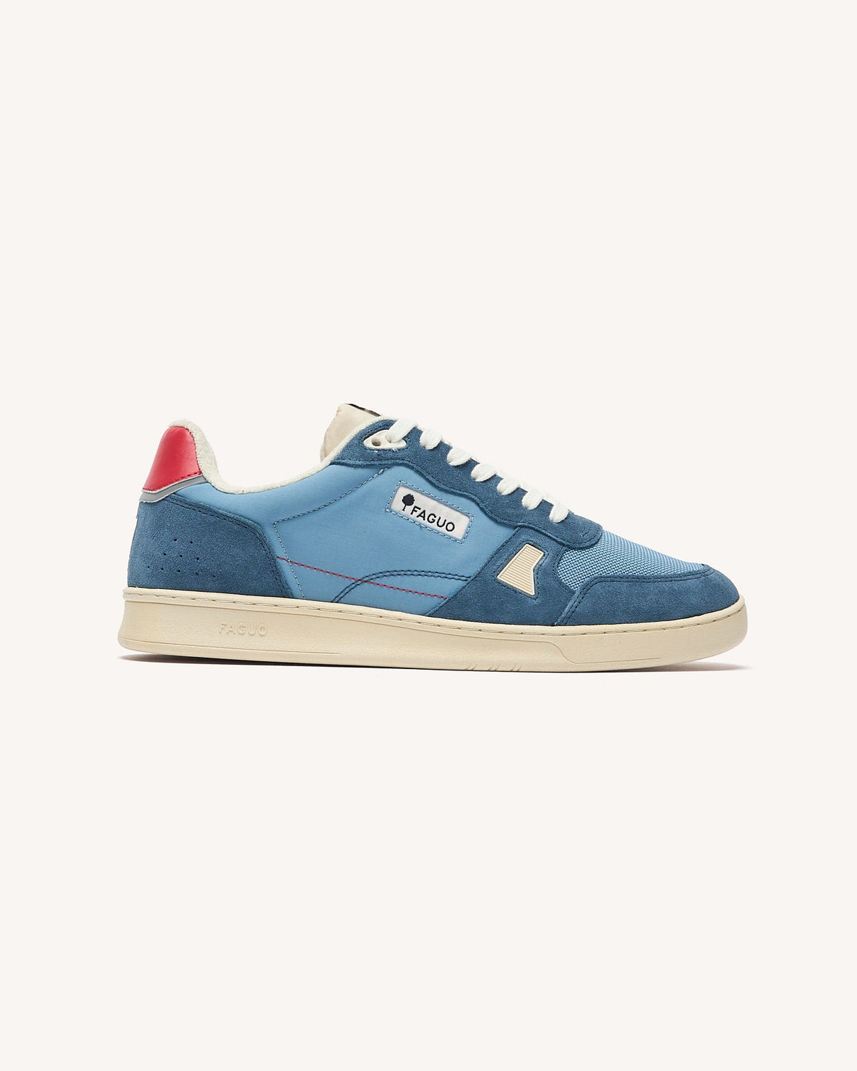 Baskets Cuir Et Suède Bleu Jean