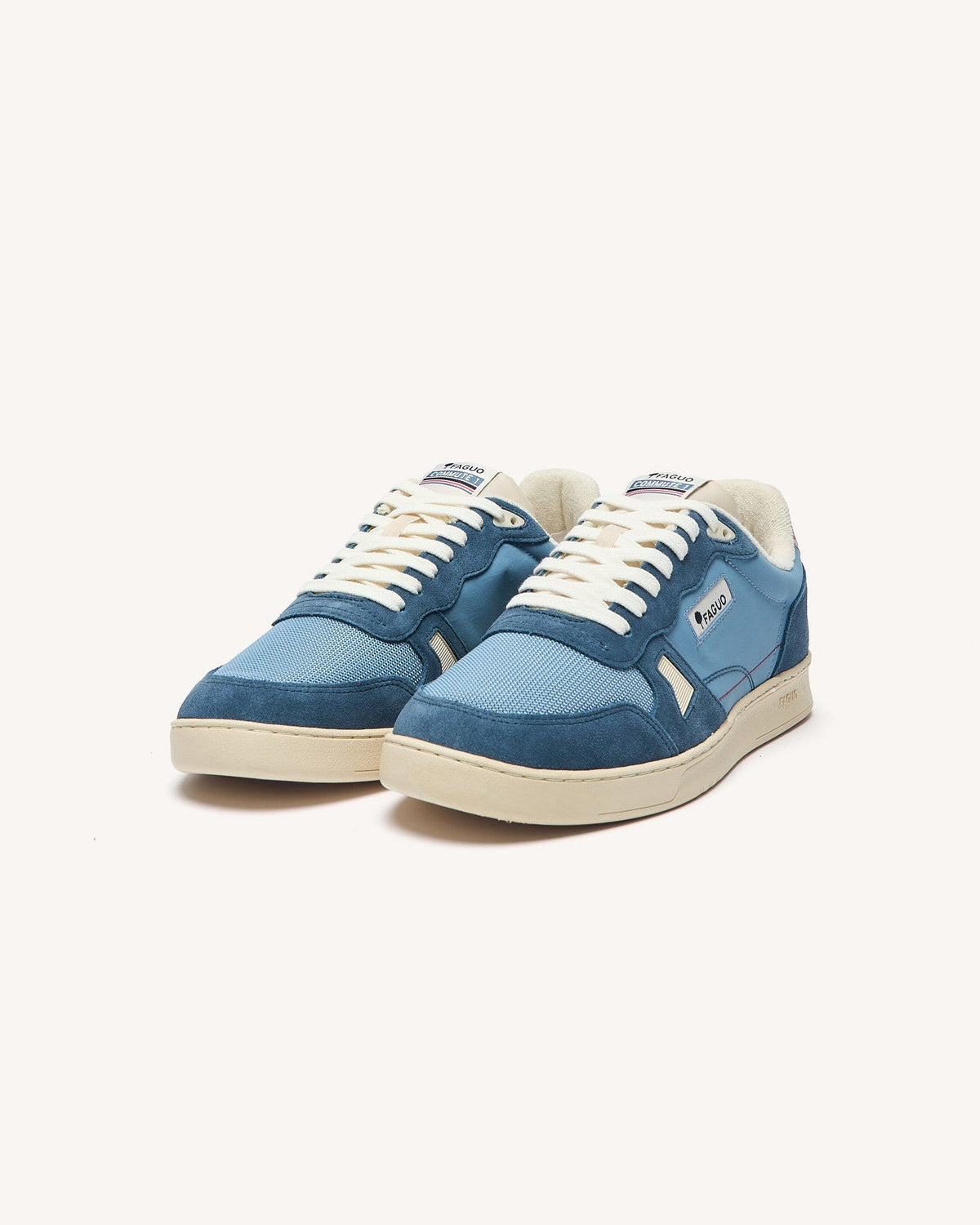 Baskets Cuir Et Suède Bleu Jean
