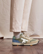 Baskets Kaki Et Bleu