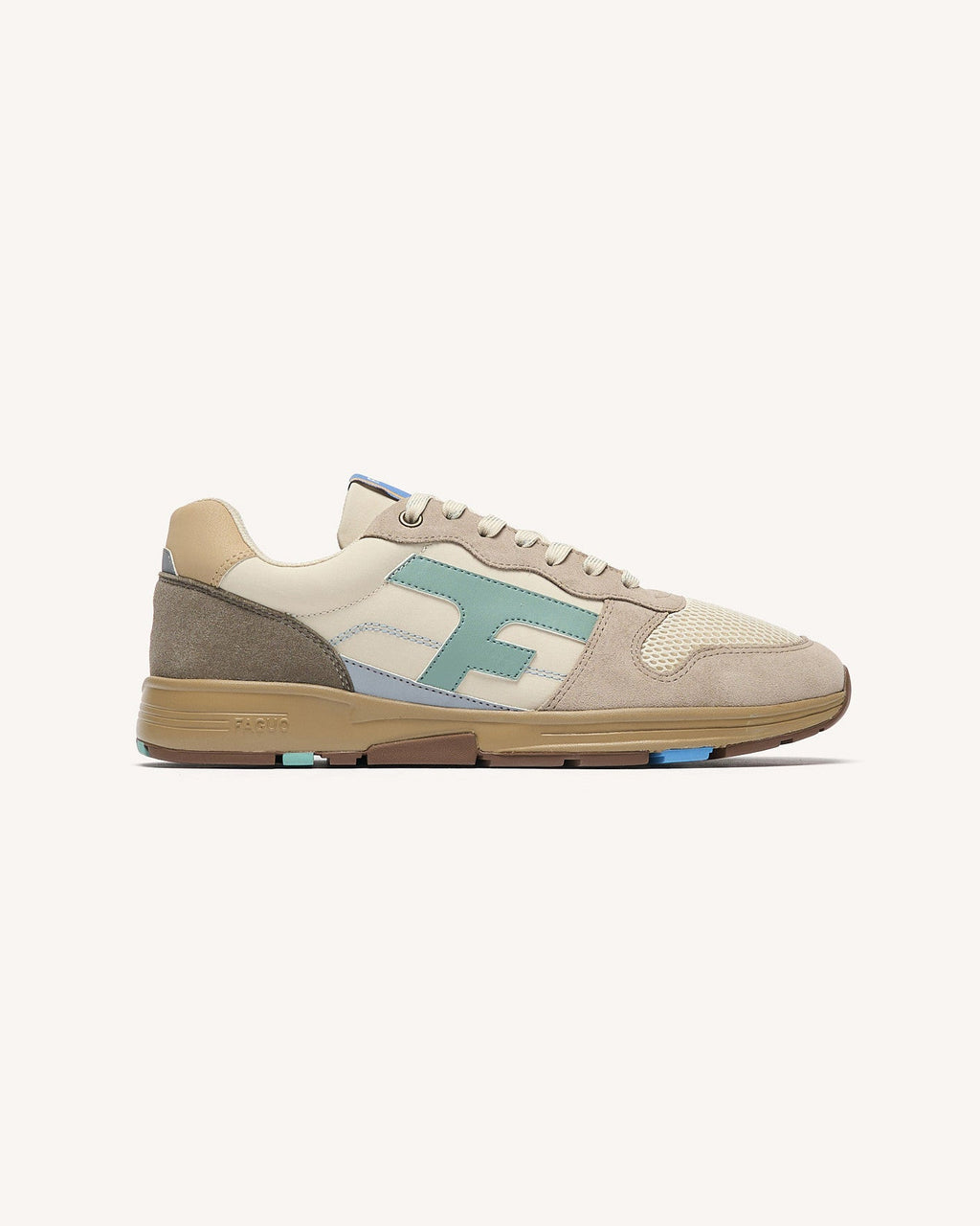 Sneakers crème en grijs