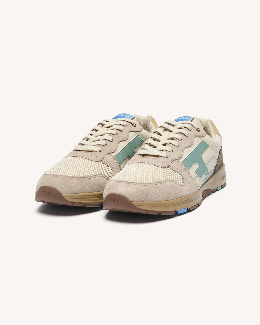 Sneakers crème en grijs