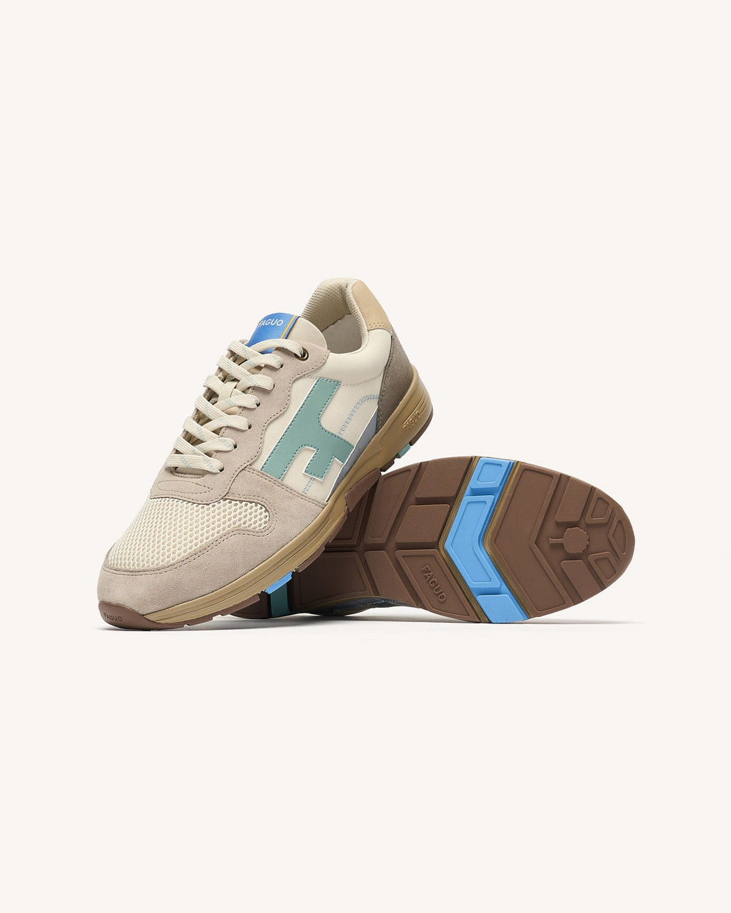 Sneakers crème en grijs