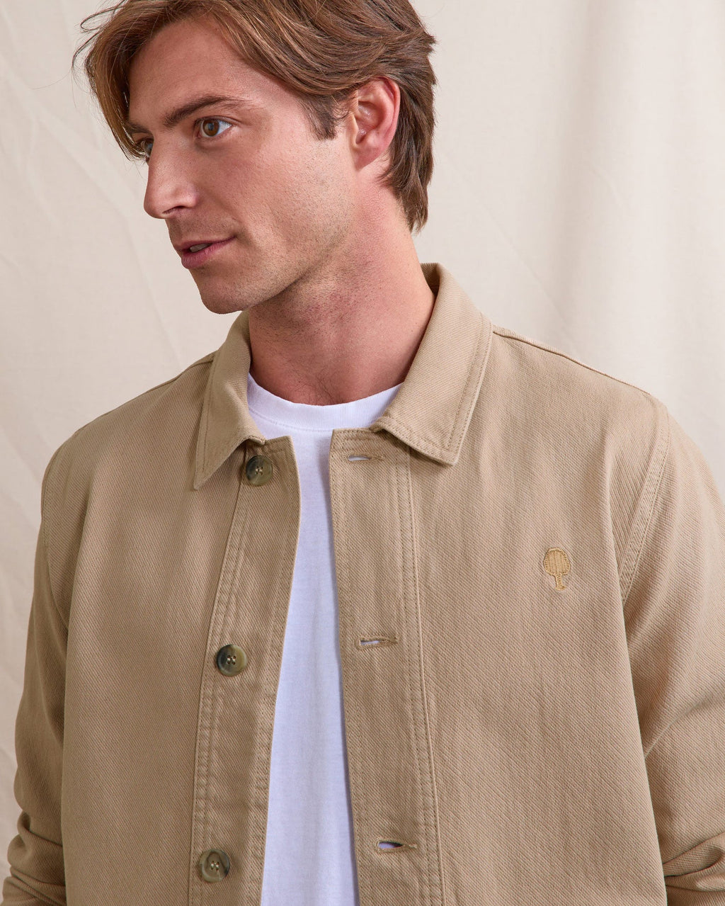Chaqueta de algodón topo