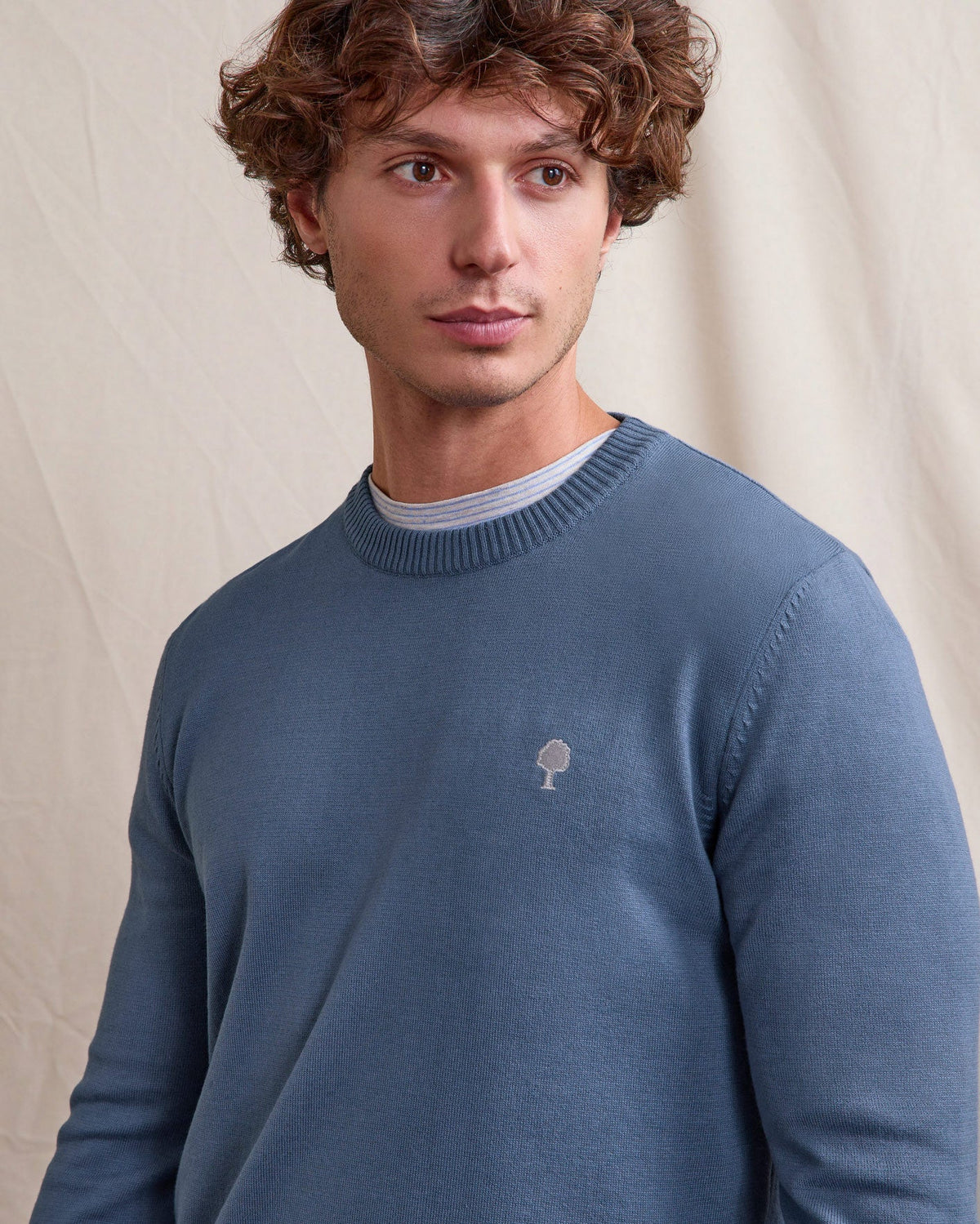 Maglione girocollo blu scuro