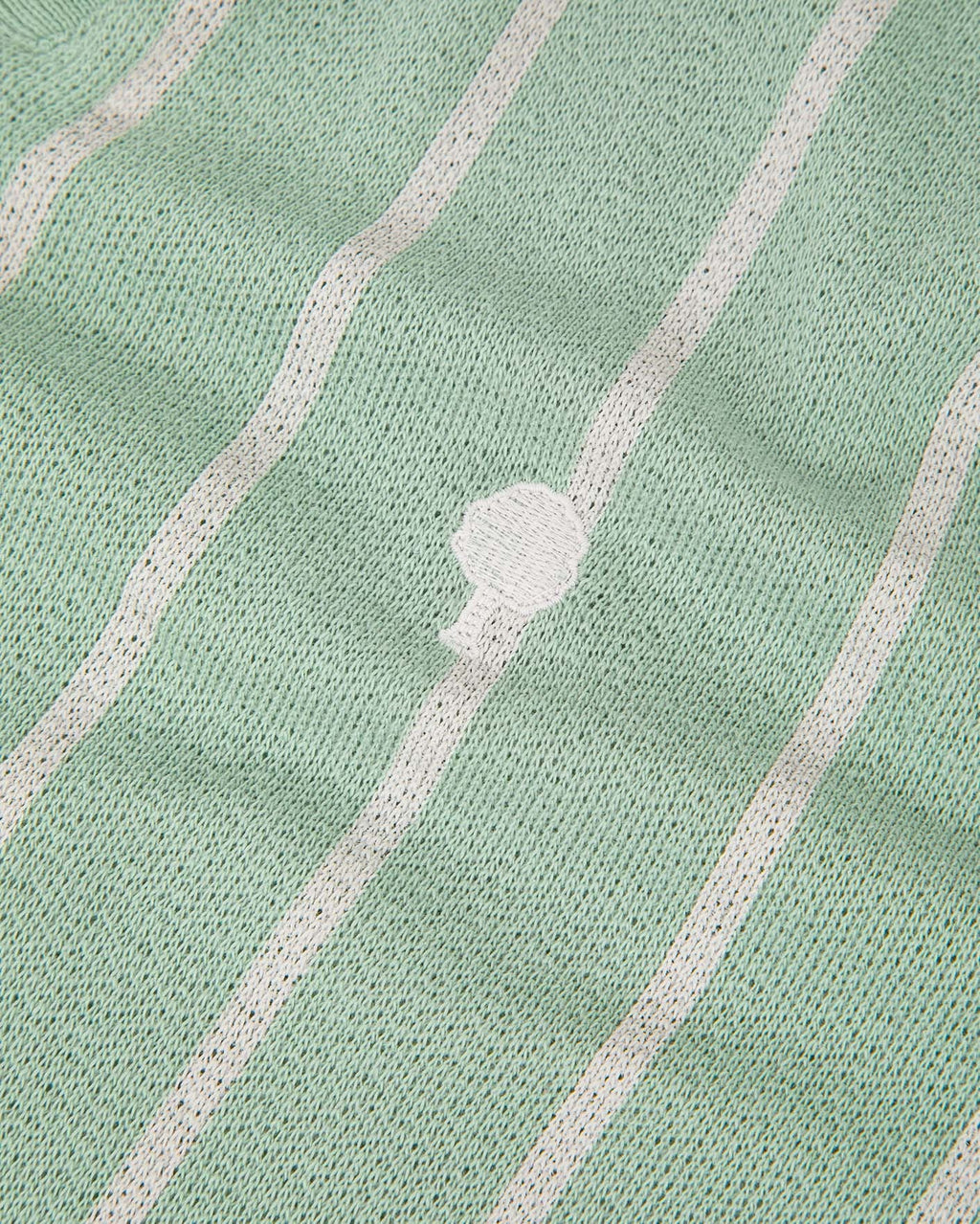 Polo Vert Clair Et Écru Coton