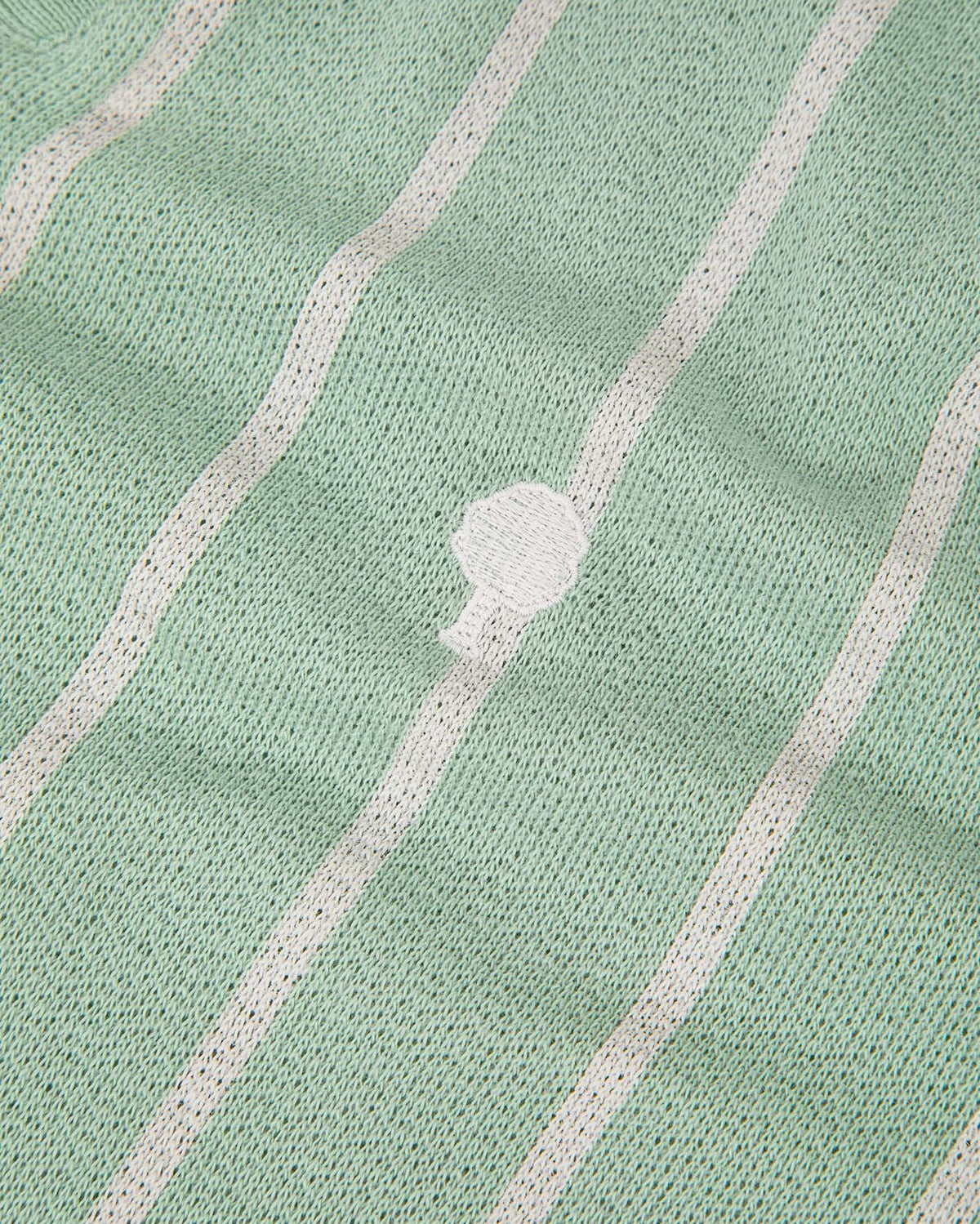 Polo Vert Clair Et Écru Coton