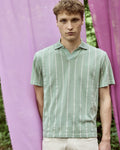 Polo Vert Clair Et Écru Coton