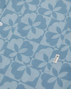 Camicia a maniche corte blu medio in viscosa