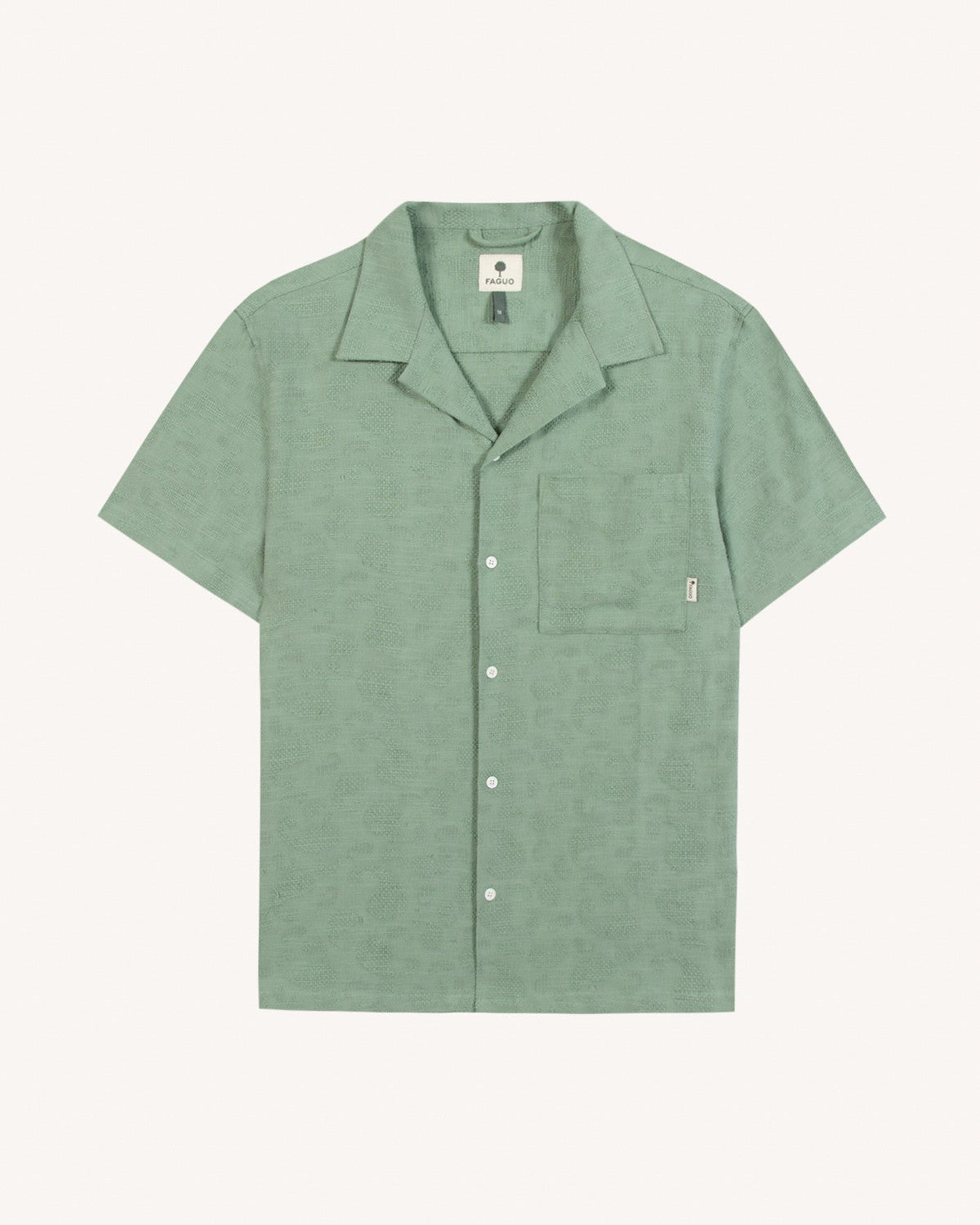 Chemise Manches Courtes Vert Clair Viscose