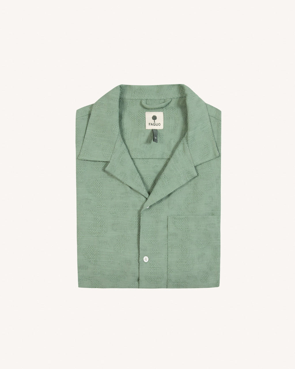 Chemise Manches Courtes Vert Clair Viscose
