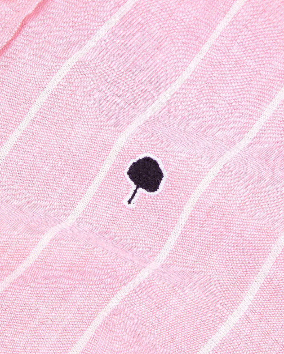 Chemise En Lin Rayée Rose Et Blanc