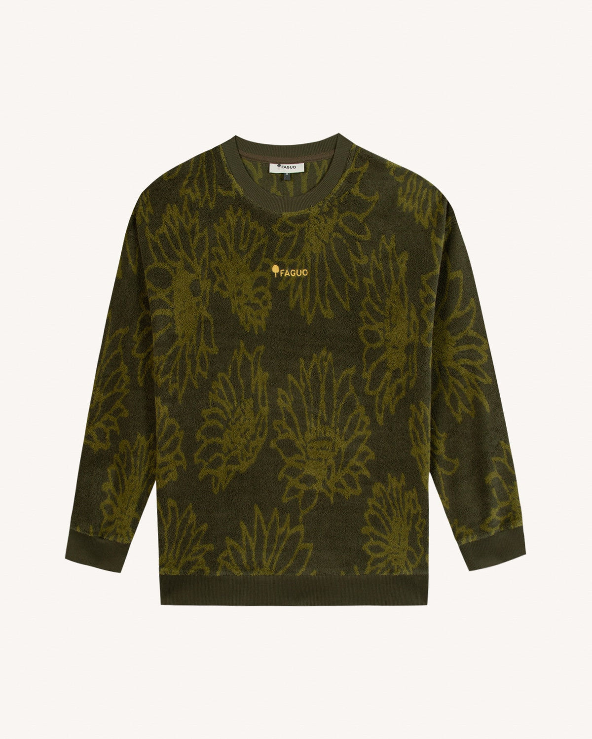 Sweat Col Rond Kaki Coton Bio