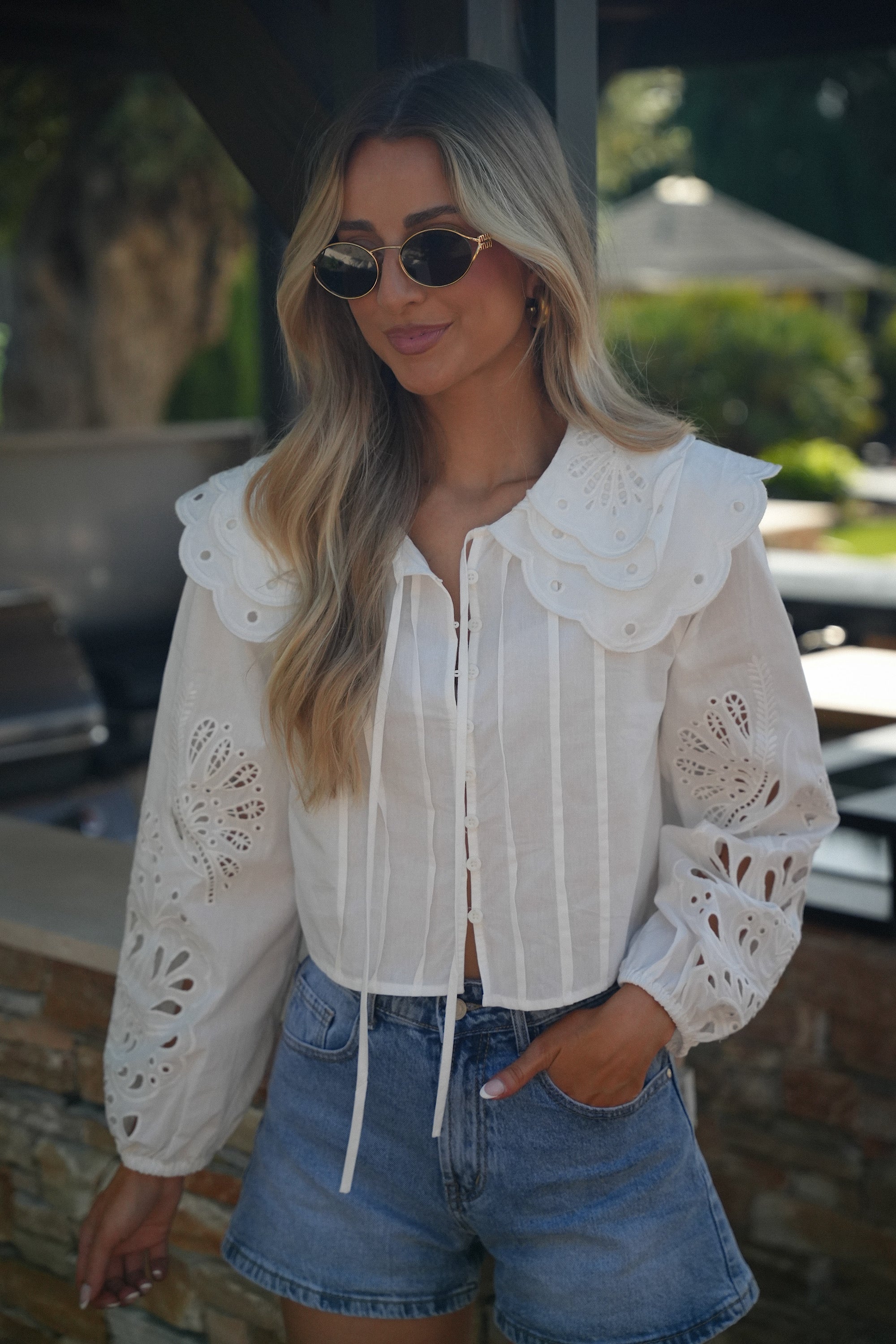 Blouse Brodée Billie - Blanche