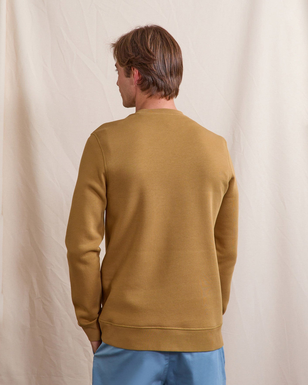 Sweatshirt mit Rundhalsausschnitt Hellbeige