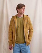 Sweat Zippé À Capuche Moutarde