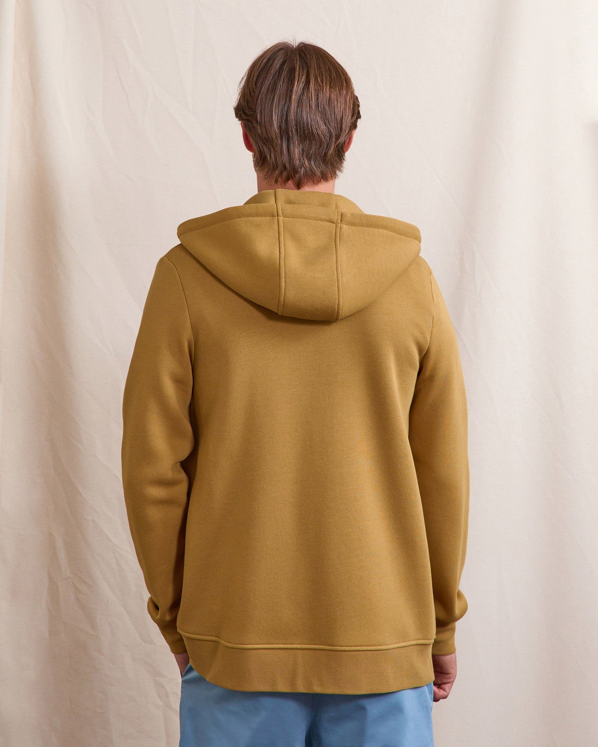 Sweat Zippé À Capuche Moutarde