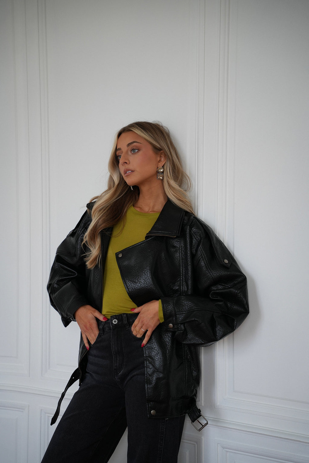 Veste En Similicuir Ivy - Noire