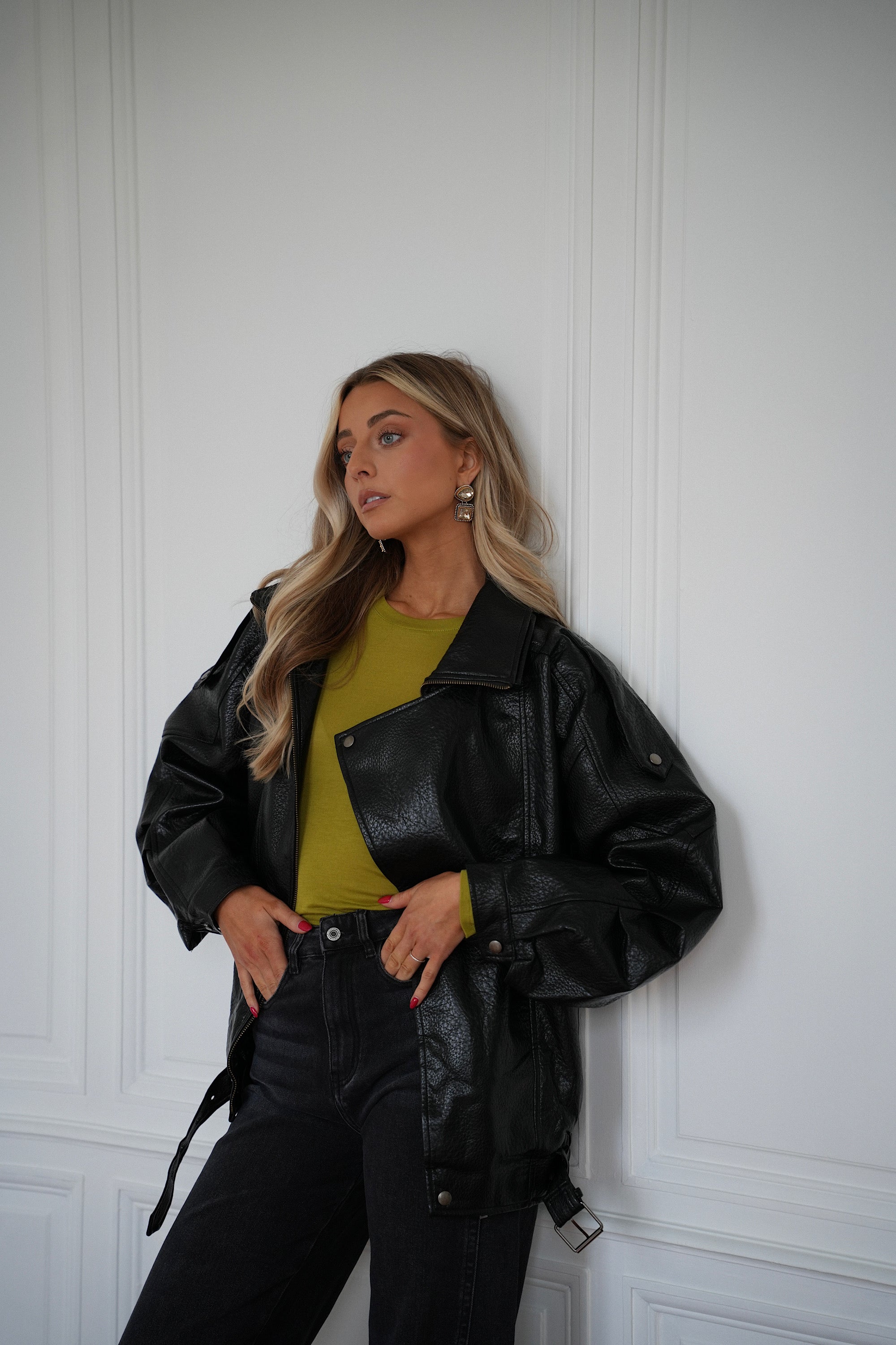 Veste En Similicuir Ivy - Noire