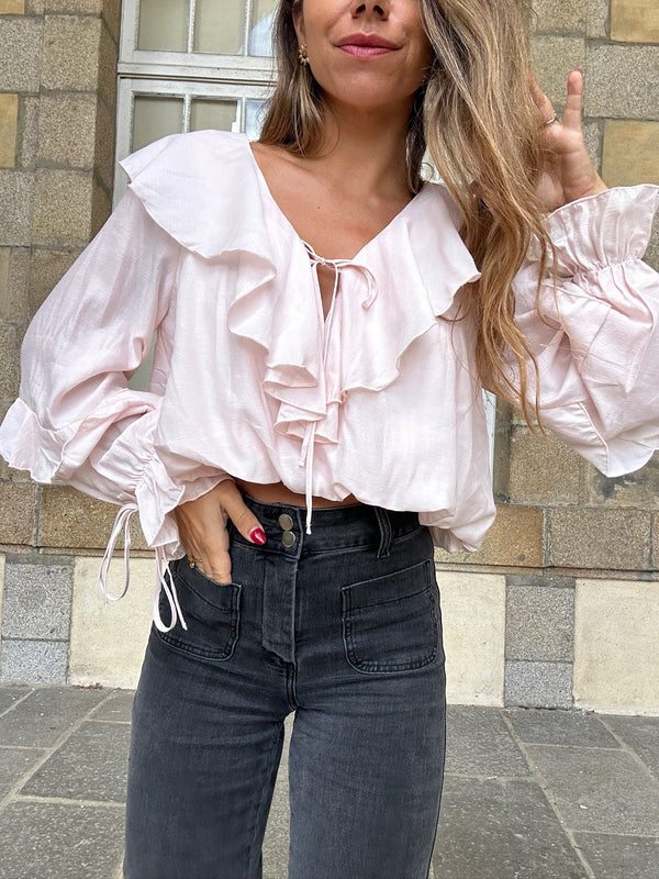 Blouse Iris rose pâle
