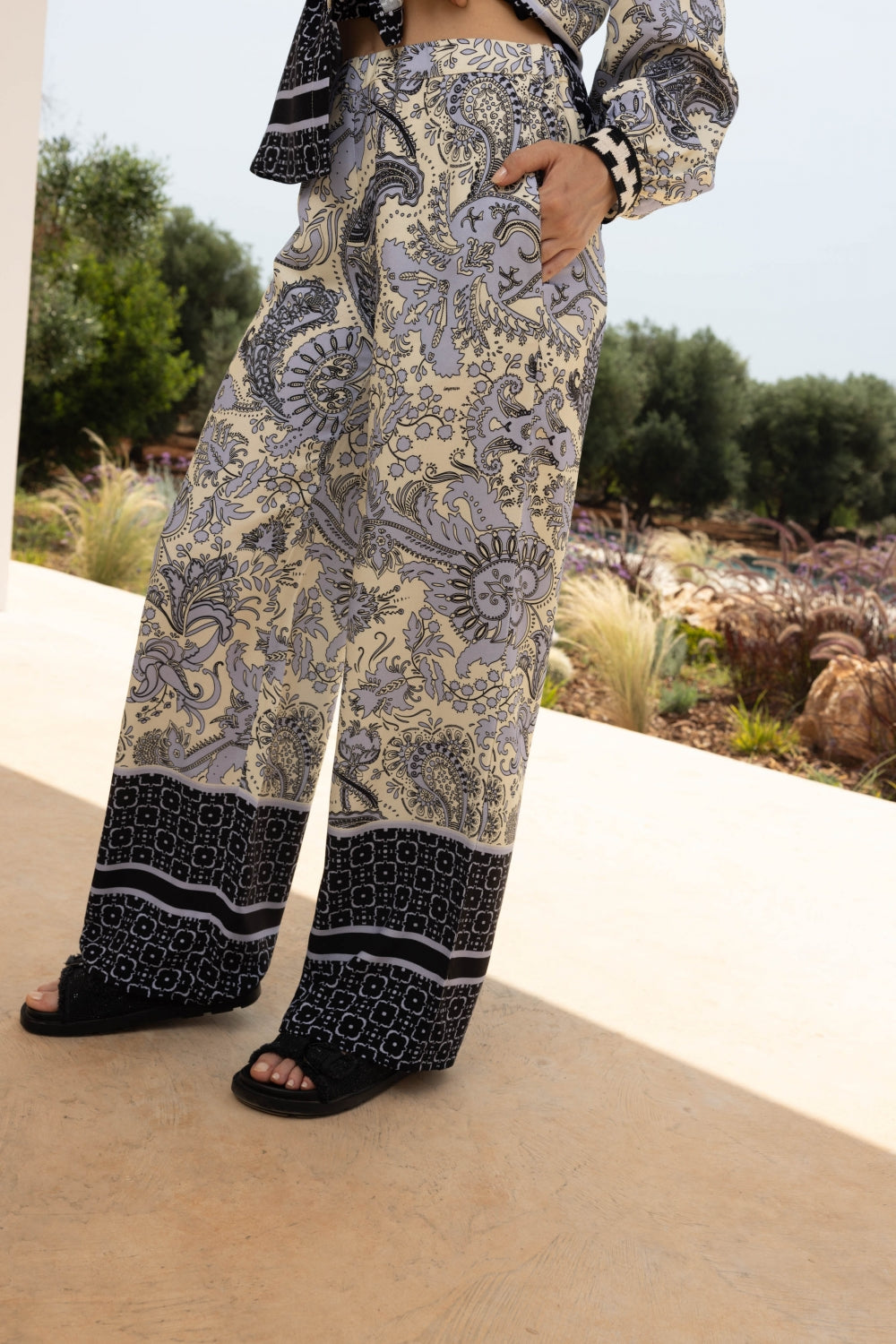 Pantalon Tracy Imprimé Cachemire With Friend - Bleu