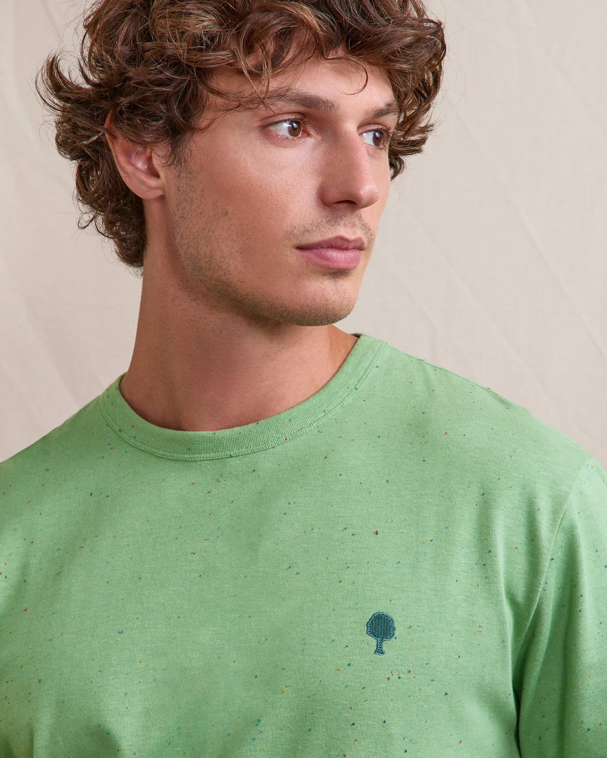 T-Shirt Chiné Vert Coton Bio