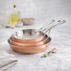 Set of 3 Triply Stainless Steel Frying Pans - Copper