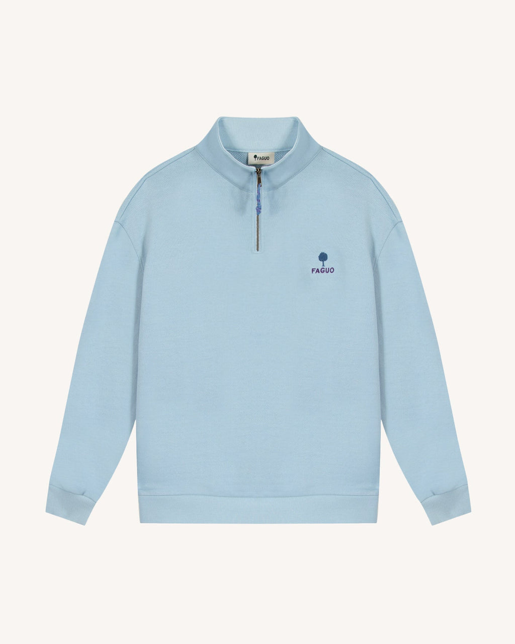 Sweat Zippé Bleu Coton Bio