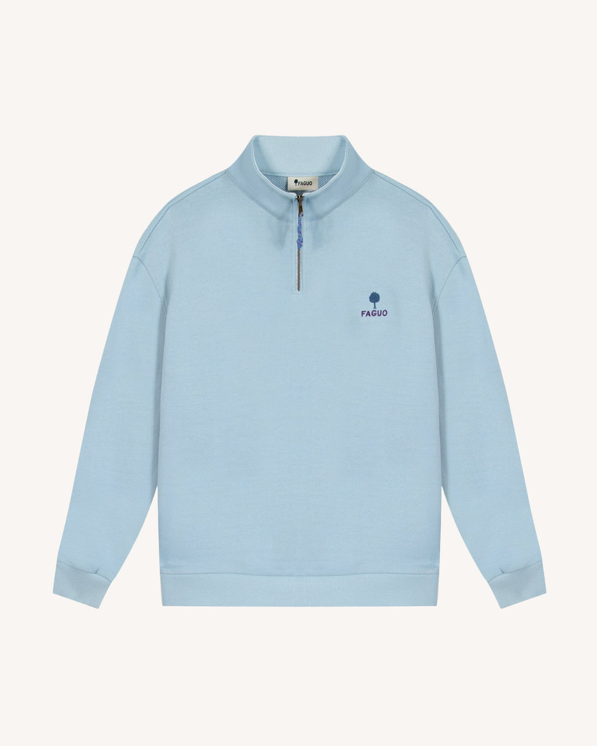Sweat Zippé Bleu Coton Bio