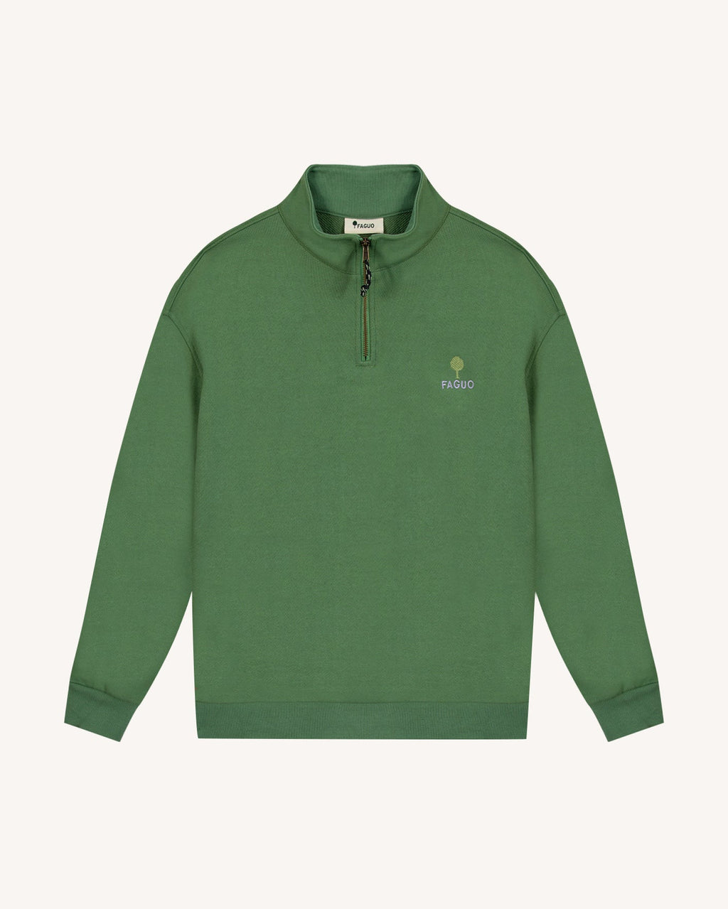 Sweat Zippé Vert Coton Bio