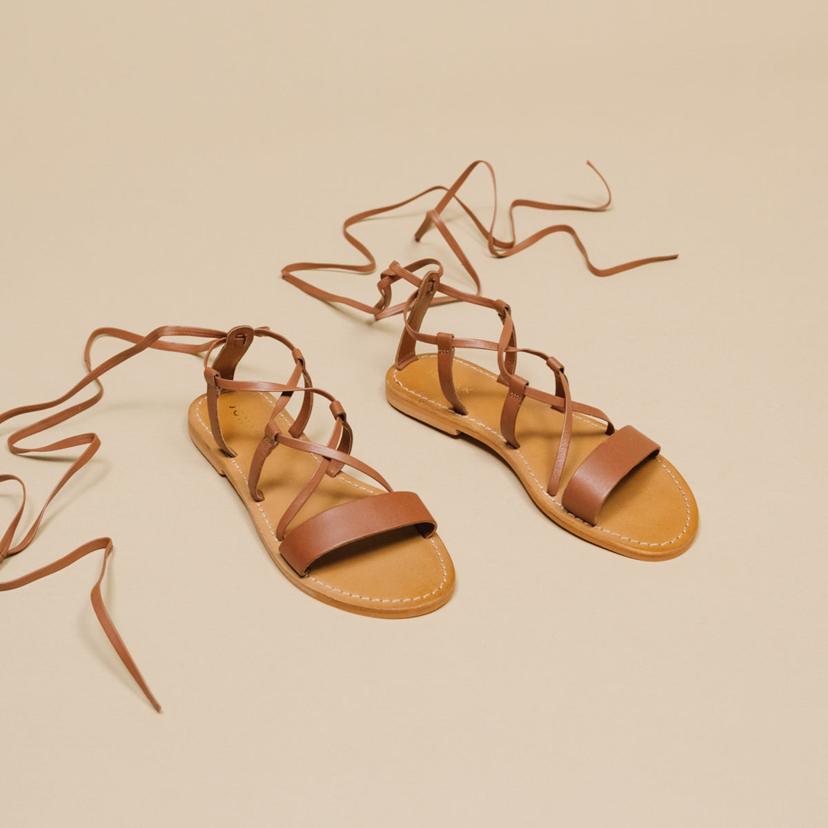 Whisky Leather Sandals - Cognac