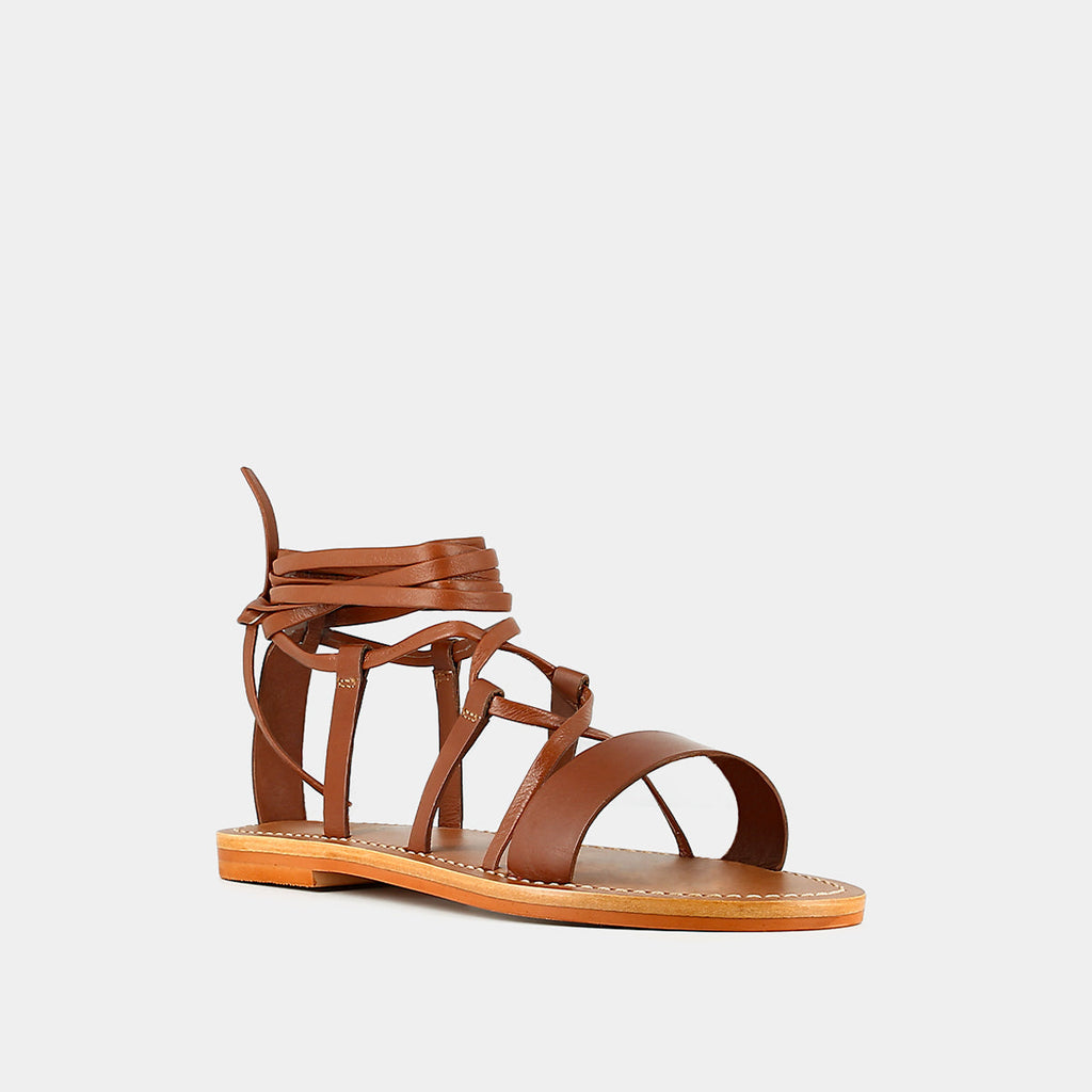 Whisky Leather Sandals - Cognac