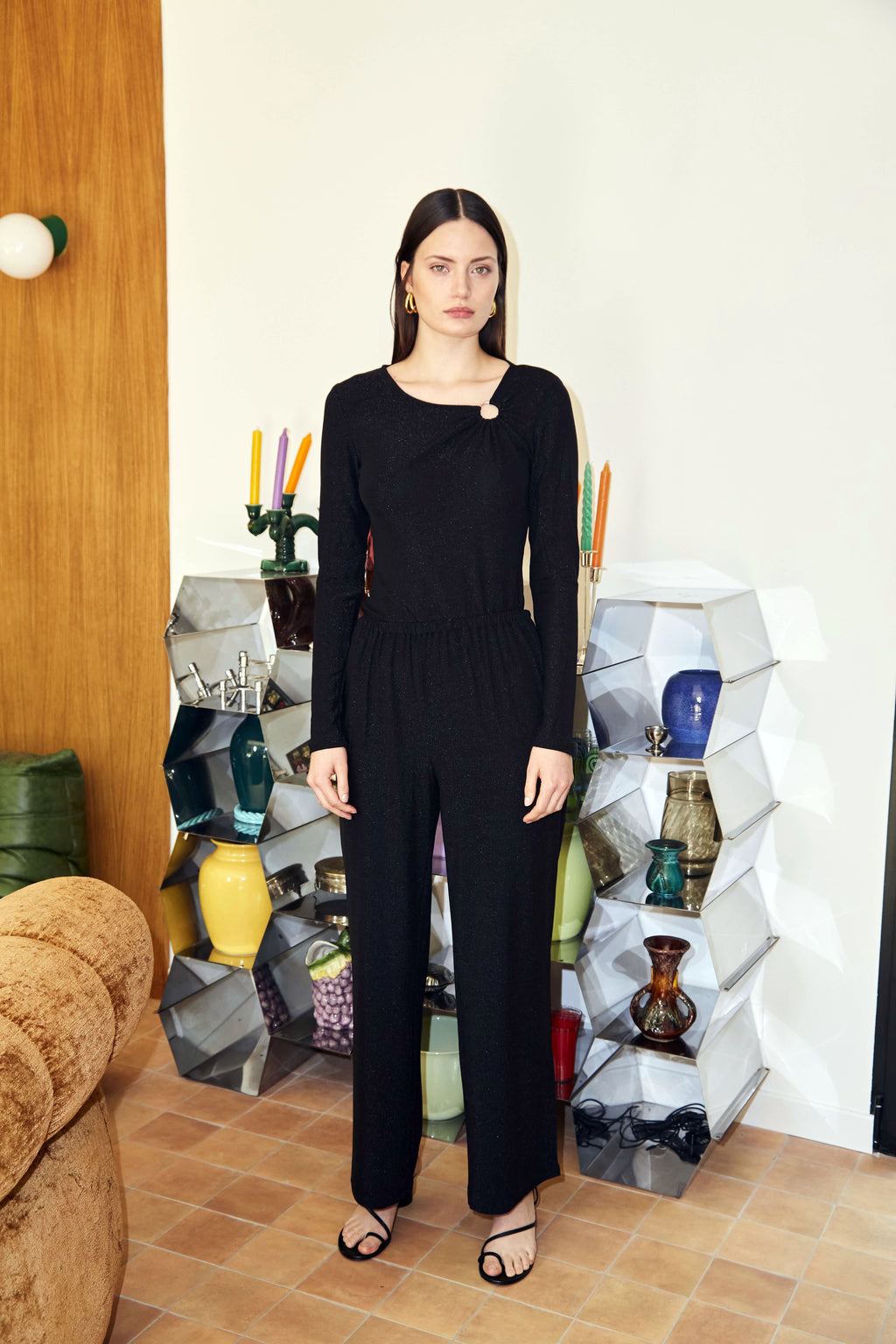 Tonga Top - Black Lurex
