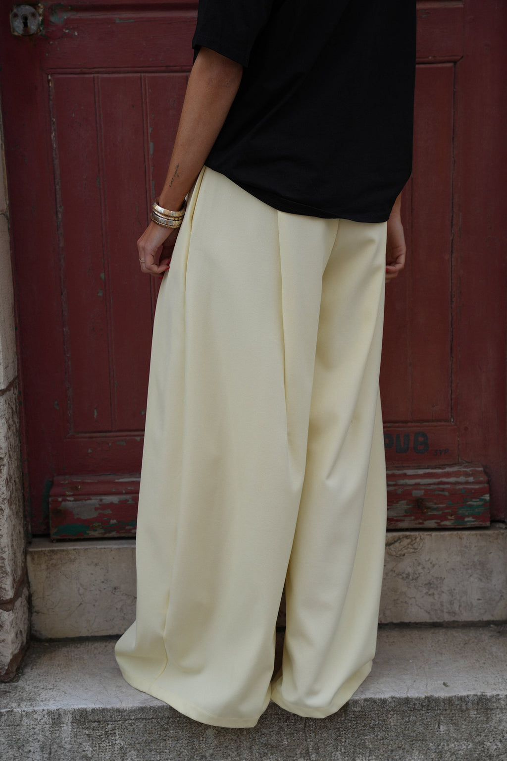 Chelsea Wide Leg Pants - Yellow
