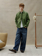 Unisex Embroidered Jacket Painter Olive