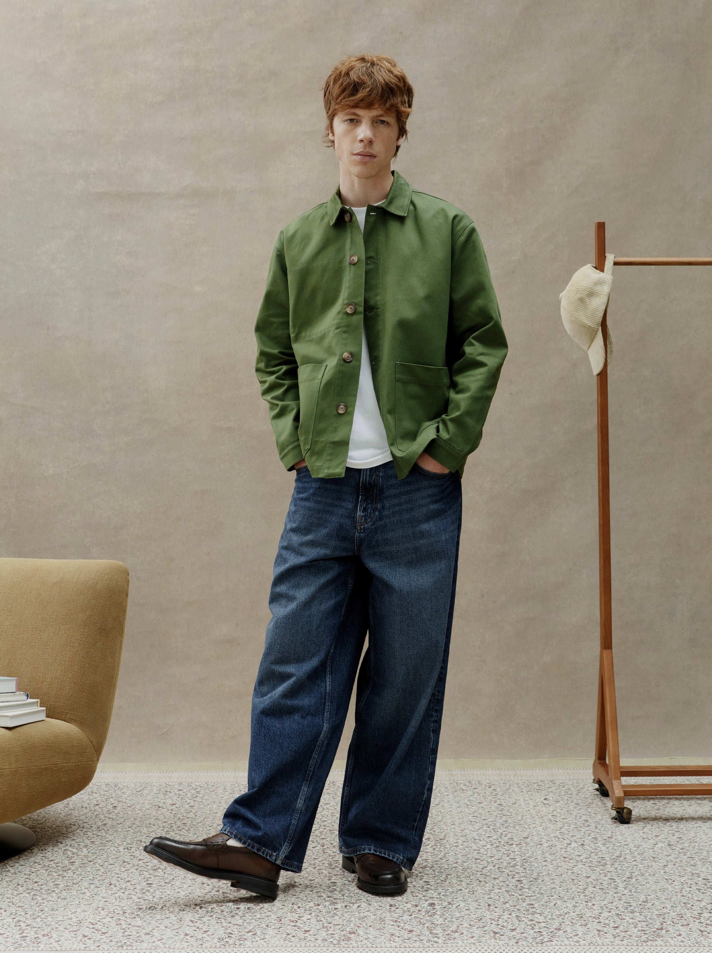 Unisex Embroidered Jacket Painter Olive