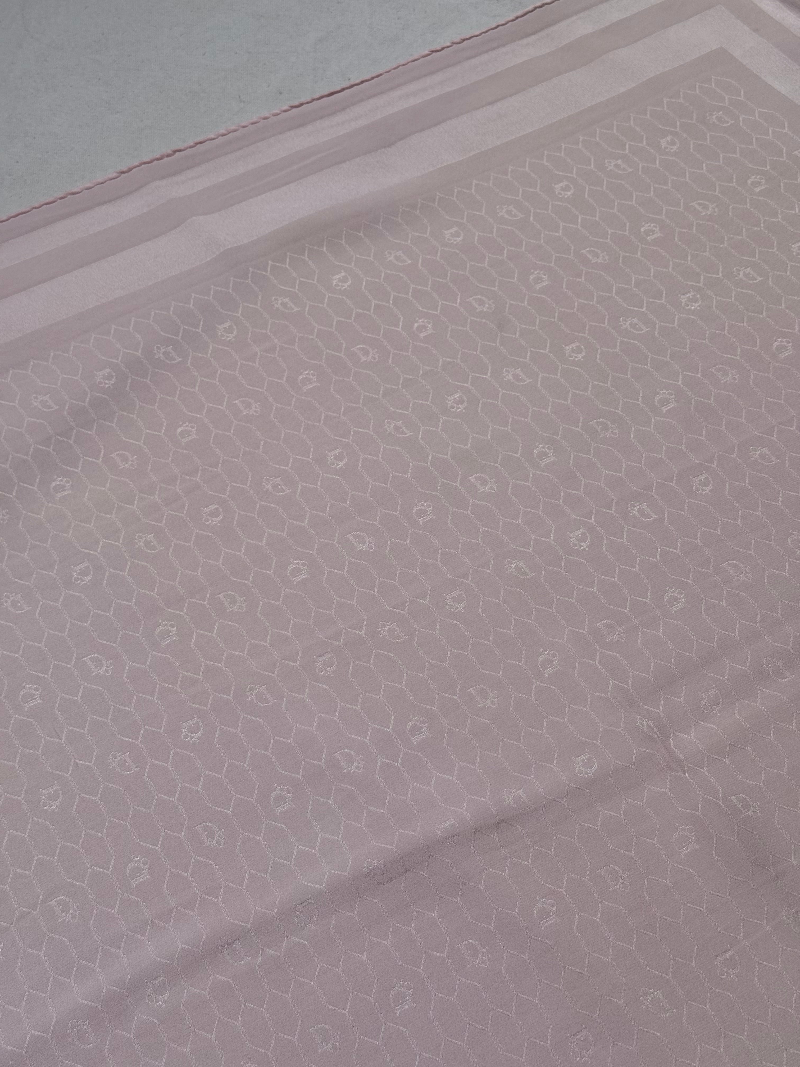 Vintage Christian Dior Scarf – Tone-on-Tone Pink Monogram
